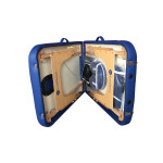 Επαγγελματικό Κρεβάτι Pro_2 Dark Blue Μασάζ Φυσικοθεραπείας Βαλίτσα Ξύλινο με θήκη φορητό